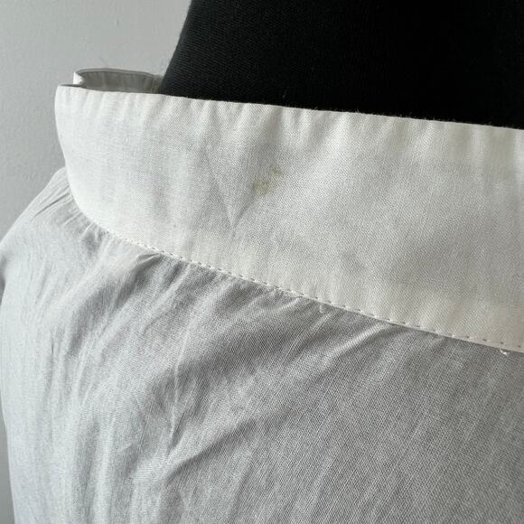 J.Crew White Tunic Top Cotton Scalloped Eyelet Funnel Neck High Low Hem Size 2 - Picture 9 of 14